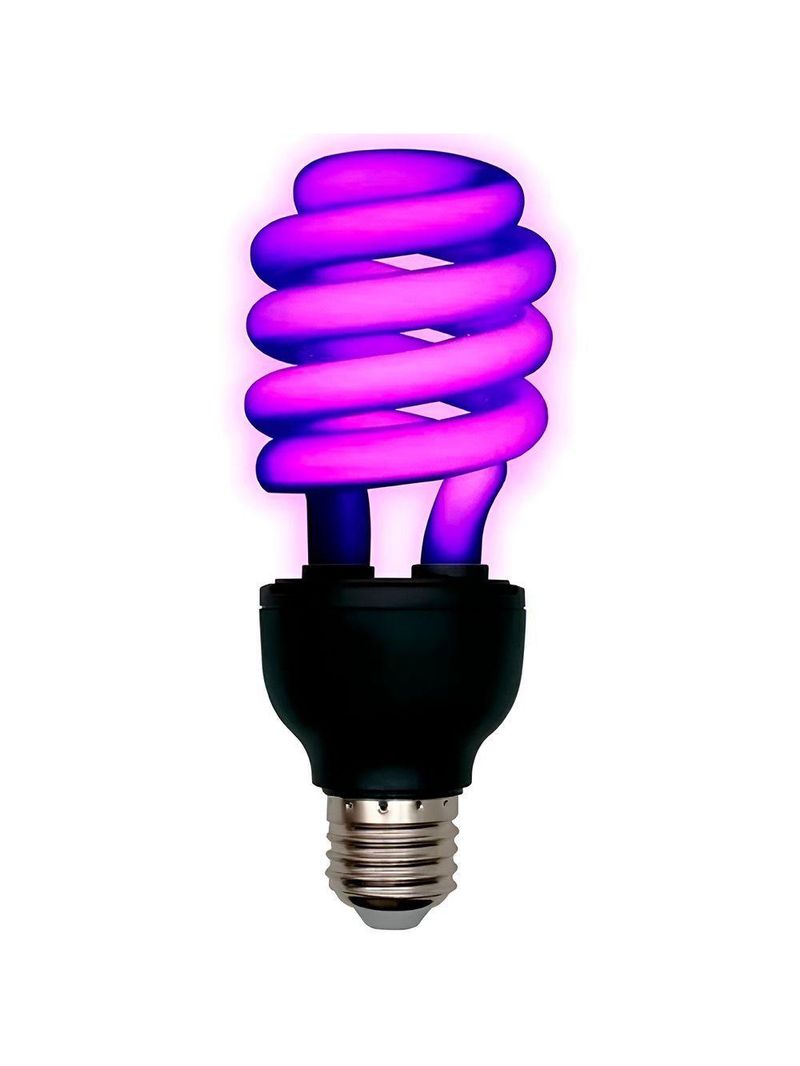 Lâmpada Espiral Luz Ultravioleta Fluorescente Iluminação - Efeito Neon Fluorescente 360°