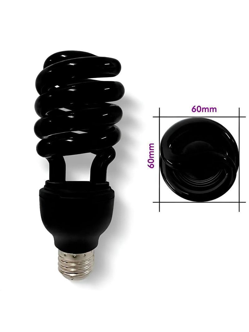 Lâmpada Espiral Luz Ultravioleta Fluorescente Iluminação - Efeito Neon Fluorescente 360°