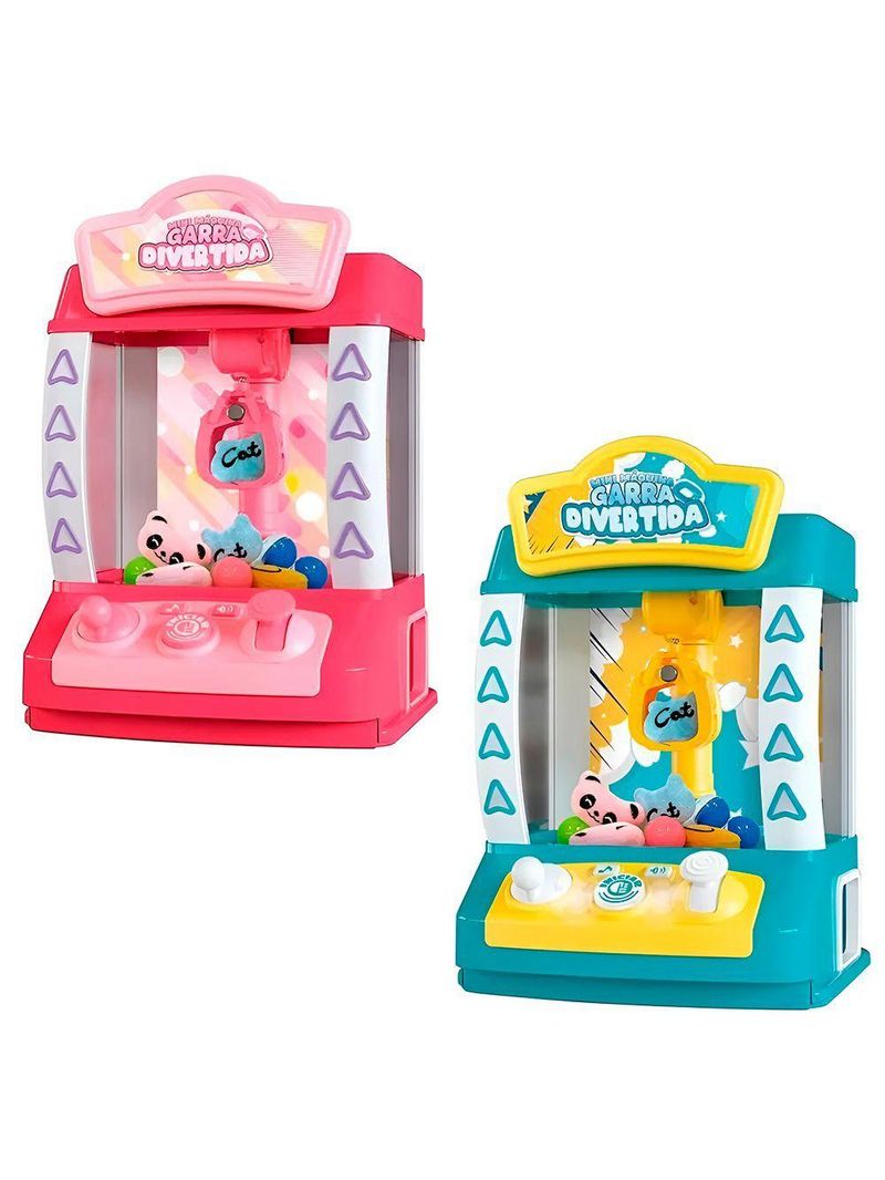Mini Máquina De Ursinhos Pelúcia Joguinho Garra rosa