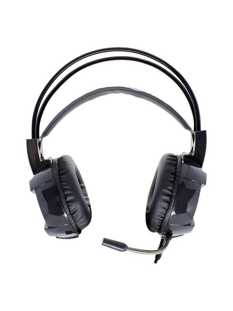 Headset Gamer Mo-hp50 Com Som Imersivo, Microfone Com Cancelamento De Ruído E Led Vermelho