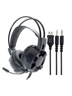 Headset Gamer Mo-hp50 Com Som Imersivo, Microfone Com Cancelamento De Ruído E Led Vermelho