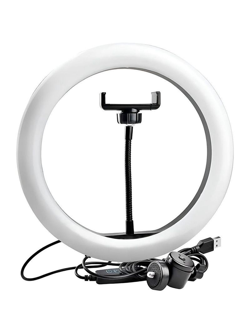 Ring Light 12” 30cm 240 Leds 10w Bivolt Com Suporte Para – 3 Modos De Luz 3200k–5500k Usb Foto Vídeo