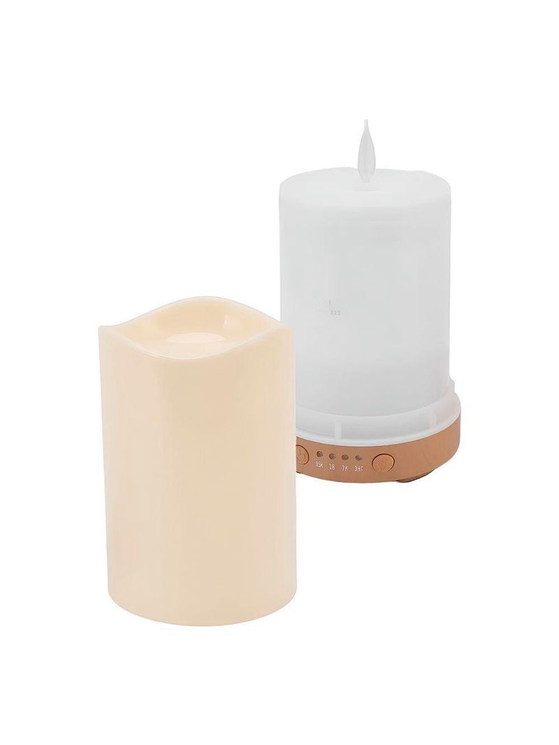 Difusor Umidificador Formato Vela Luz Led Rgb Aroma - Ambiente Mágico E Relaxante