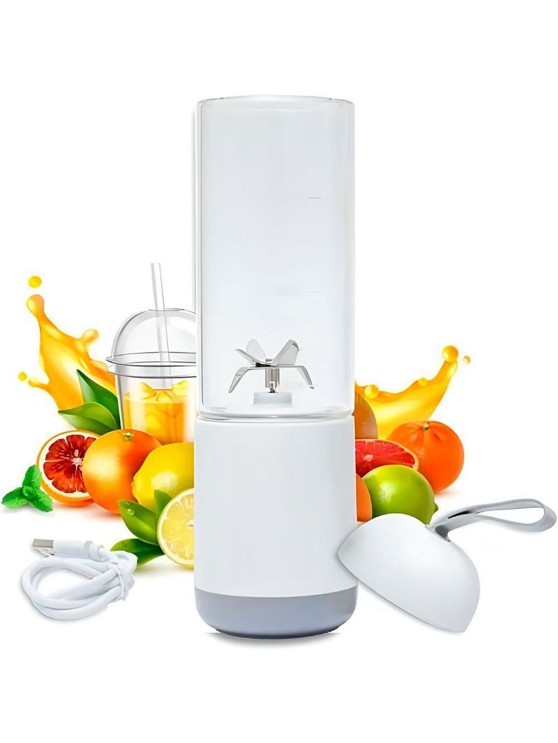 Mini Liquidificador Portátil Recarregável 6 Lâminas Tritura Gelo Ideal Para Shakes Sucos E Papinhas