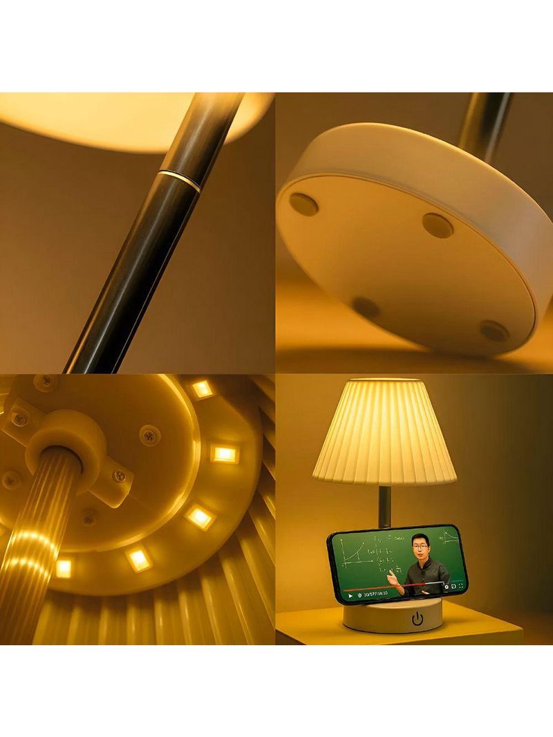Abajur Luminária De Mesa Led Recarregável Retrátil - Portátil Recarregável Com Touch 3 Níveis De Luz Usb 3000