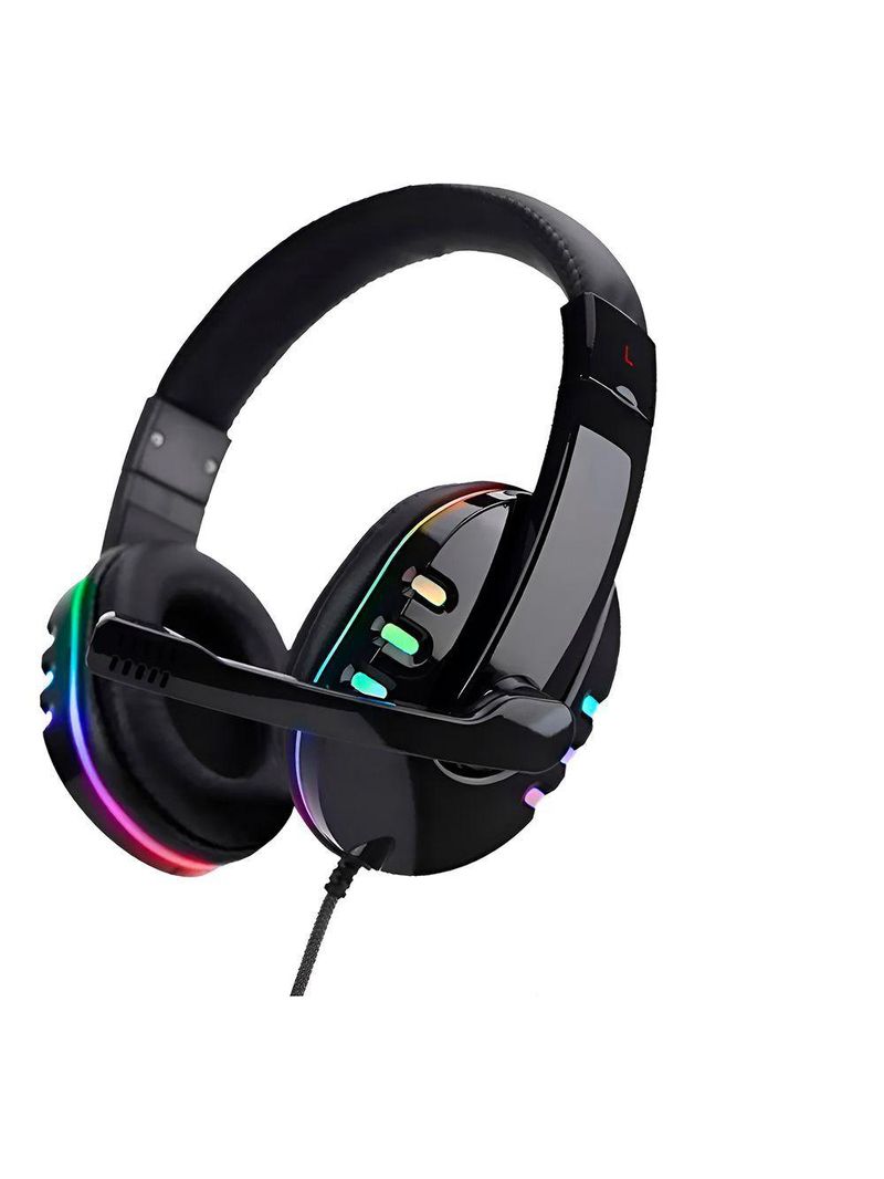 Fone Headset Gamer Com Fio Luz Rgb Microfone Jogos