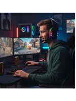 Fone Headset Gamer Com Fio Luz Rgb Microfone Jogos