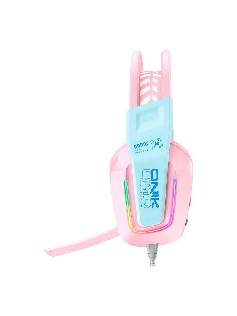 Fone De Ouvido Gamer Headset Rosa Led