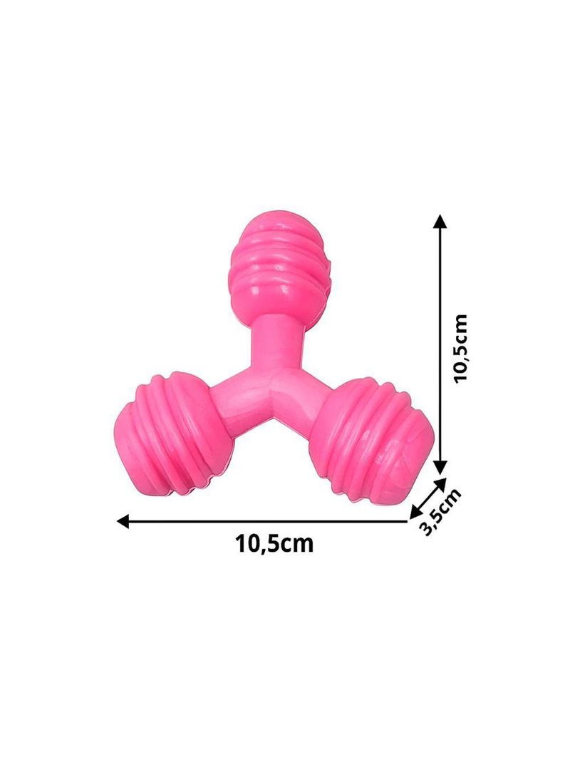 Mordedor Triângulo Brinquedo Para Pet Cães Gatos Distração Diversão E Saúde Bucal - rosa