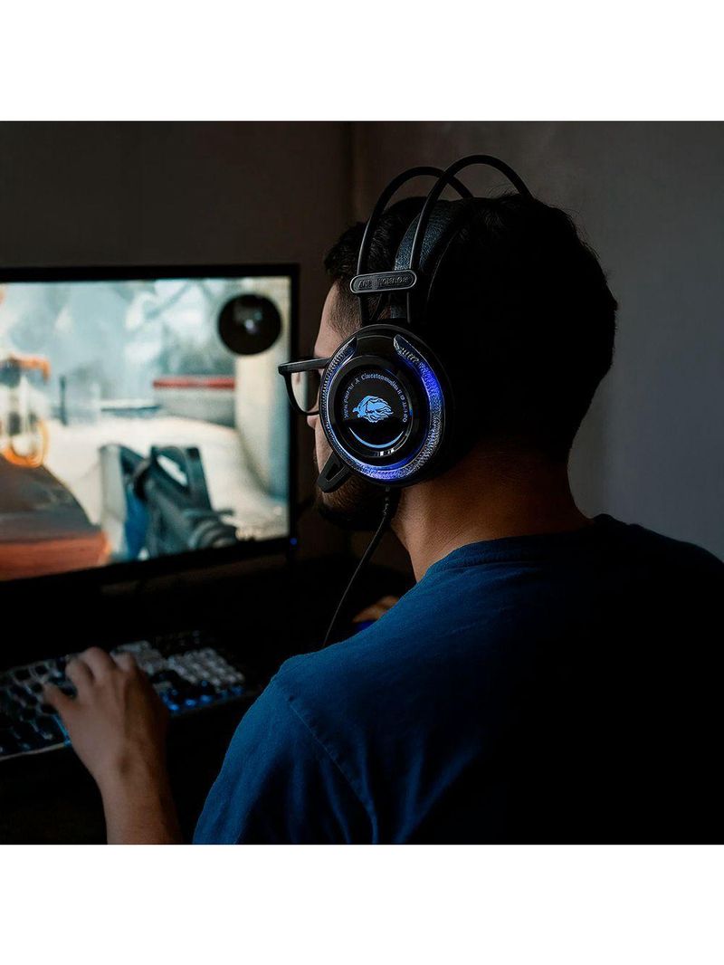 Headset Gamer Ej-g11 Com Som Surround 51 Rgb E Microfone Com Cancelamento De Ruído