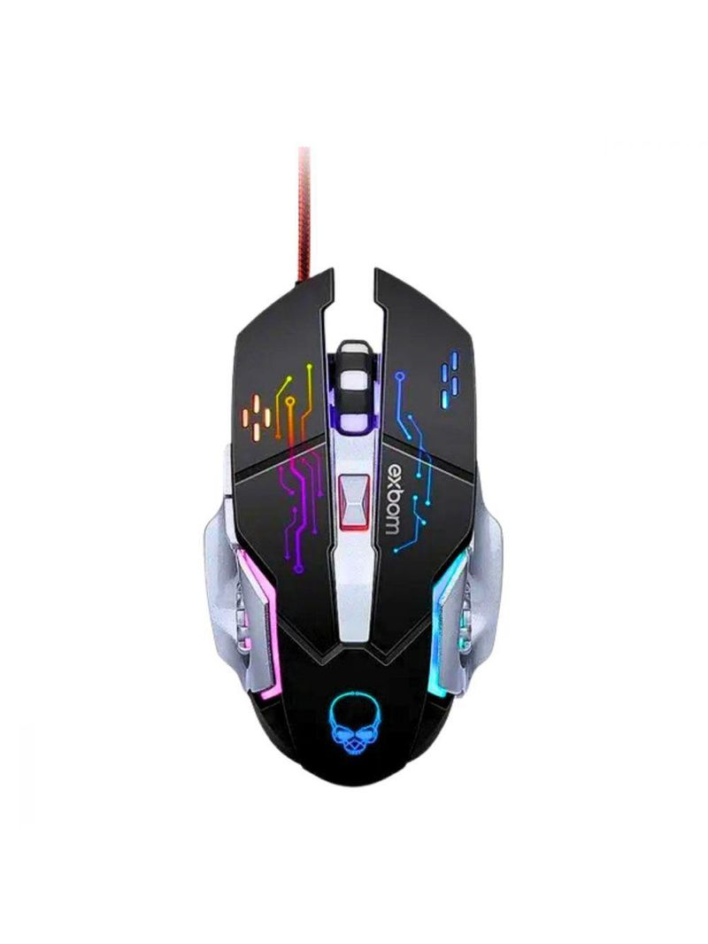 Mouse Gamer Led Rgb Com 6 Botões Base De Metal 4800