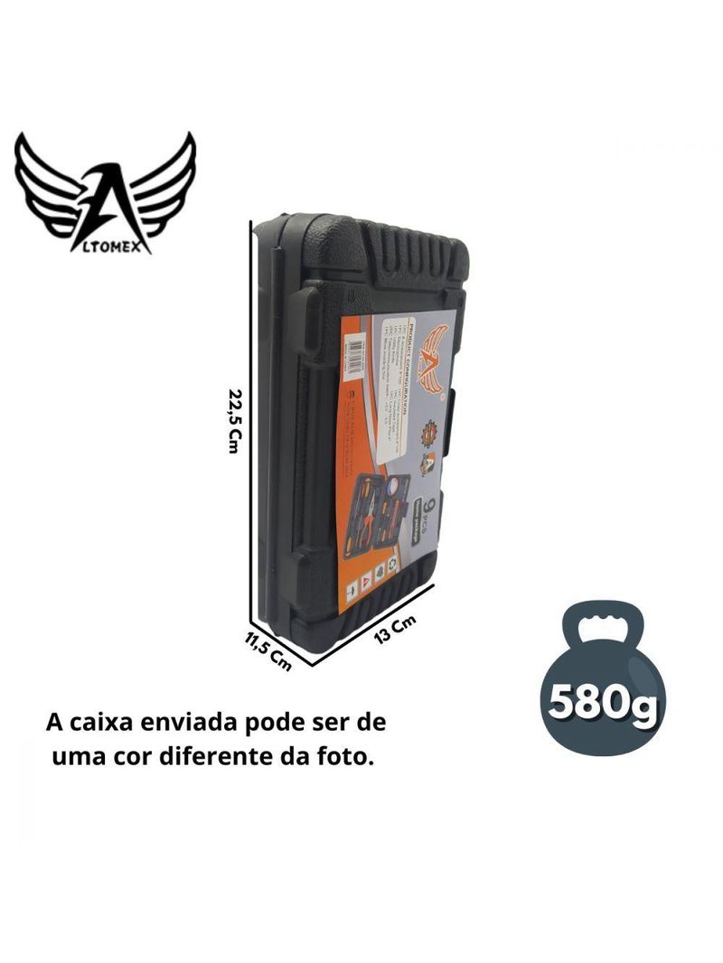 Maleta De Ferramenta Essenciais Com 9 Peças