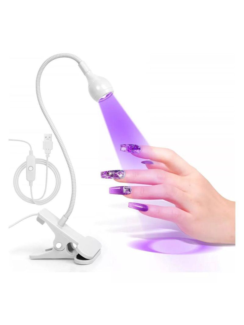 Mini Luminária Clip De Mesa Com Led Ultravioleta