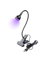 Mini Luminária Clip De Mesa Com Led Ultravioleta