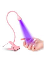 Mini Luminária Clip De Mesa Com Led Ultravioleta