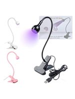 Mini Luminária Clip De Mesa Com Led Ultravioleta
