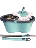 Mop Inox Balde Duplo Com Rodinha Esfregao 360 Giratorio Cesto Profissional Grande 12 Litros Rodo Vassoura 2 Em 1 Limpa S