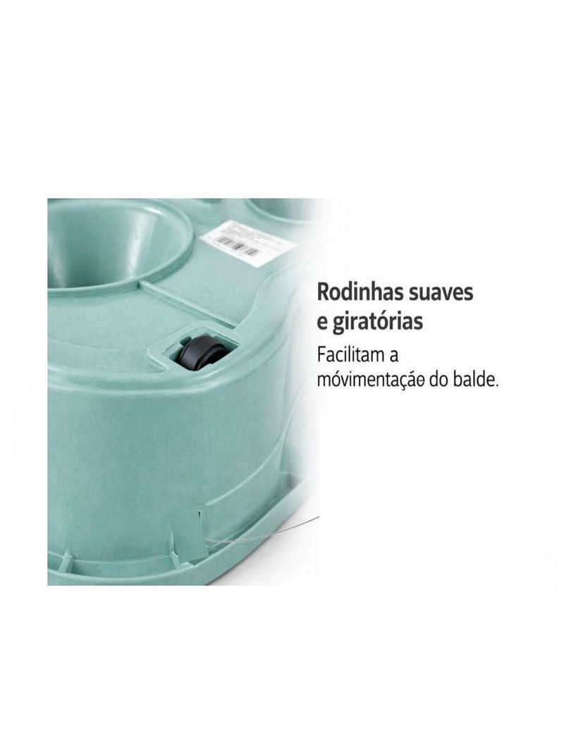 Mop Inox Balde Duplo Com Rodinha Esfregao 360 Giratorio Cesto Profissional Grande 12 Litros Rodo Vassoura 2 Em 1 Limpa S