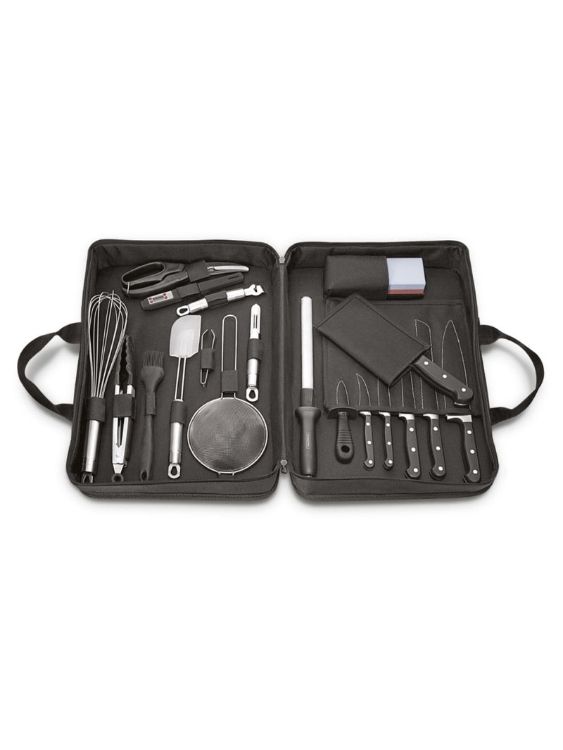 Kit para Chefs Tramontina em Aço Inox Cabo de Policarbonato e Fibra de Vidro com Maleta 20 Peças 24099027