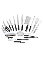 Kit para Chefs Tramontina em Aço Inox Cabo de Policarbonato e Fibra de Vidro com Maleta 20 Peças 24099027