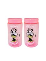 Kit 2 Potes Organizador Multiuso Rosa 350ml Minnie Mouse Disney 12cm - Tiba