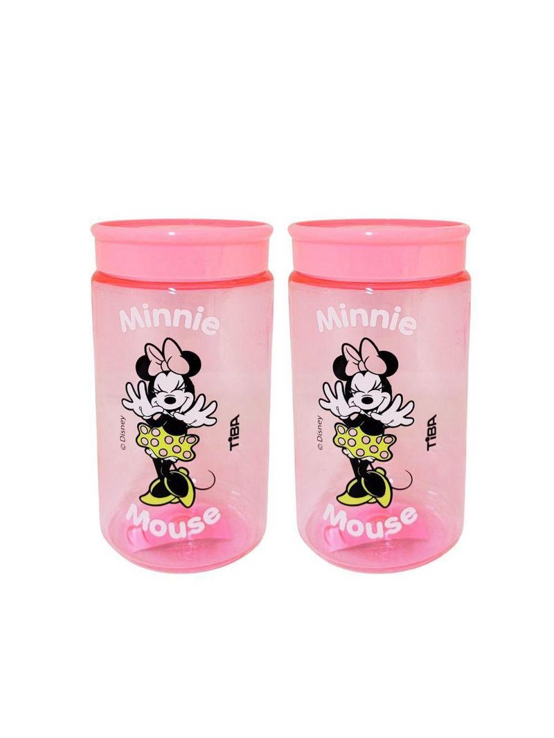 Kit 2 Potes Organizador Multiuso Rosa 350ml Minnie Mouse Disney 12cm - Tiba
