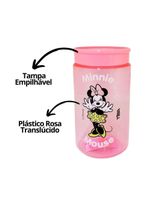 Kit 2 Potes Organizador Multiuso Rosa 350ml Minnie Mouse Disney 12cm - Tiba