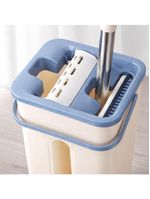 Esfregao Mop Flat Balde Duplo Rodo Multiuso Magico Vassoura Limpeza De Piso Cabo Extensivel Inox Lava Seca Refil