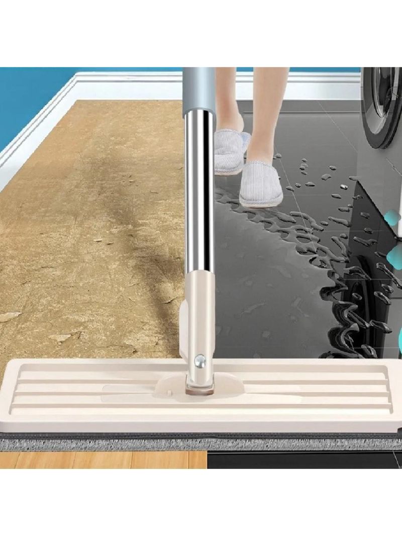 Esfregao Mop Flat Balde Duplo Rodo Multiuso Magico Vassoura Limpeza De Piso Cabo Extensivel Inox Lava Seca Refil