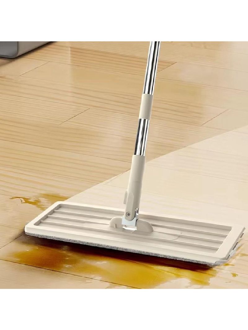 Esfregao Mop Flat Balde Duplo Rodo Multiuso Magico Vassoura Limpeza De Piso Cabo Extensivel Inox Lava Seca Refil