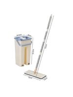 Esfregao Mop Flat Balde Duplo Rodo Multiuso Magico Vassoura Limpeza De Piso Cabo Extensivel Inox Lava Seca Refil