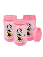 Kit 6 Potes Organizador Multiuso Rosa 350ml Minnie Mouse Disney 12cm - Tiba