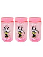 Kit 6 Potes Organizador Multiuso Rosa 350ml Minnie Mouse Disney 12cm - Tiba