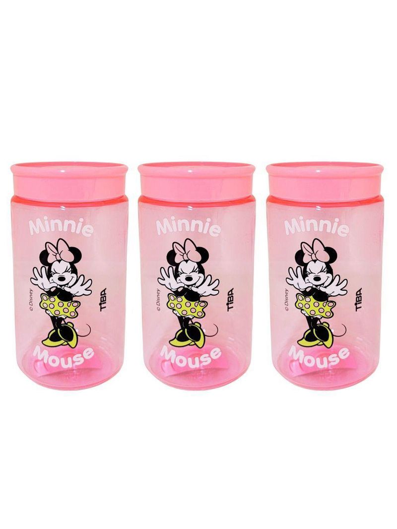 Kit 6 Potes Organizador Multiuso Rosa 350ml Minnie Mouse Disney 12cm - Tiba