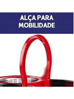 Balde Mop Turbo Com Pedal Giratorio Cesto Duplo Inox Twist Limpeza Esfregao 360 Rodo Casa Grande 13 Litros Profissional