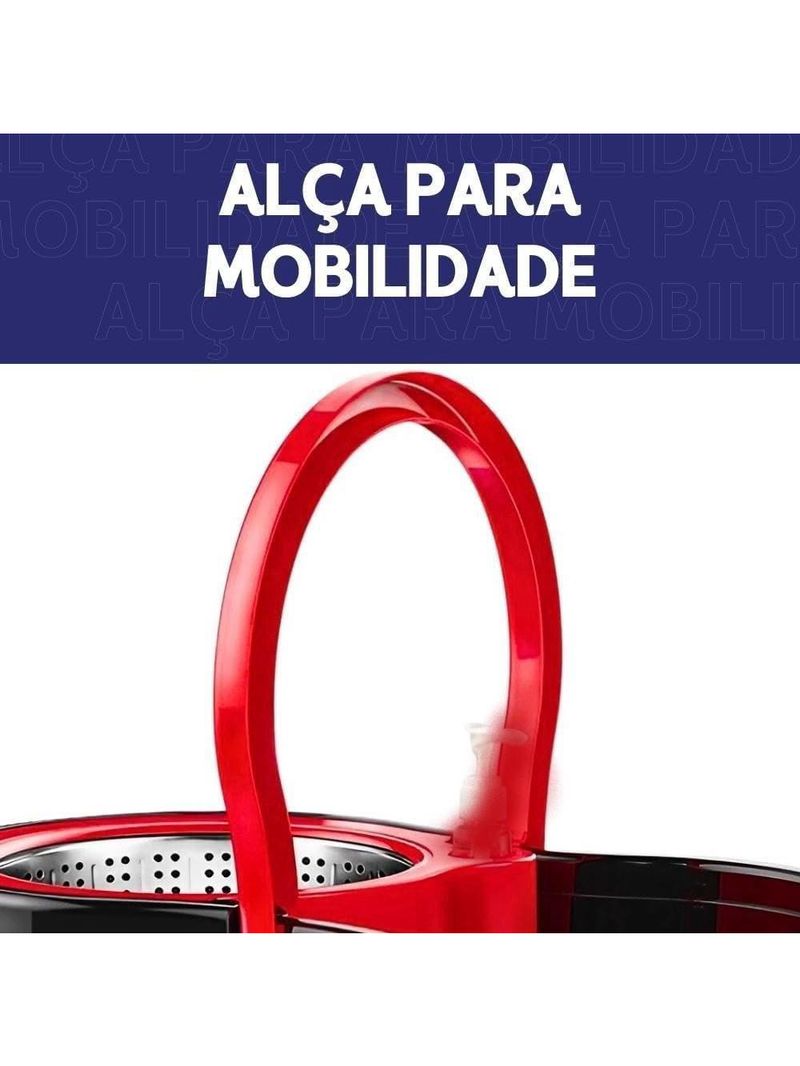 Balde Mop Turbo Com Pedal Giratorio Cesto Duplo Inox Twist Limpeza Esfregao 360 Rodo Casa Grande 13 Litros Profissional