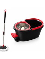 Balde Mop Turbo Com Pedal Giratorio Cesto Duplo Inox Twist Limpeza Esfregao 360 Rodo Casa Grande 13 Litros Profissional