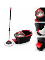 Balde Mop Turbo Com Pedal Giratorio Cesto Duplo Inox Twist Limpeza Esfregao 360 Rodo Casa Grande 13 Litros Profissional