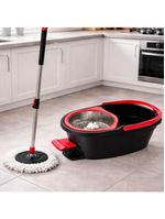 Balde Mop Turbo Com Pedal Giratorio Cesto Duplo Inox Twist Limpeza Esfregao 360 Rodo Casa Grande 13 Litros Profissional