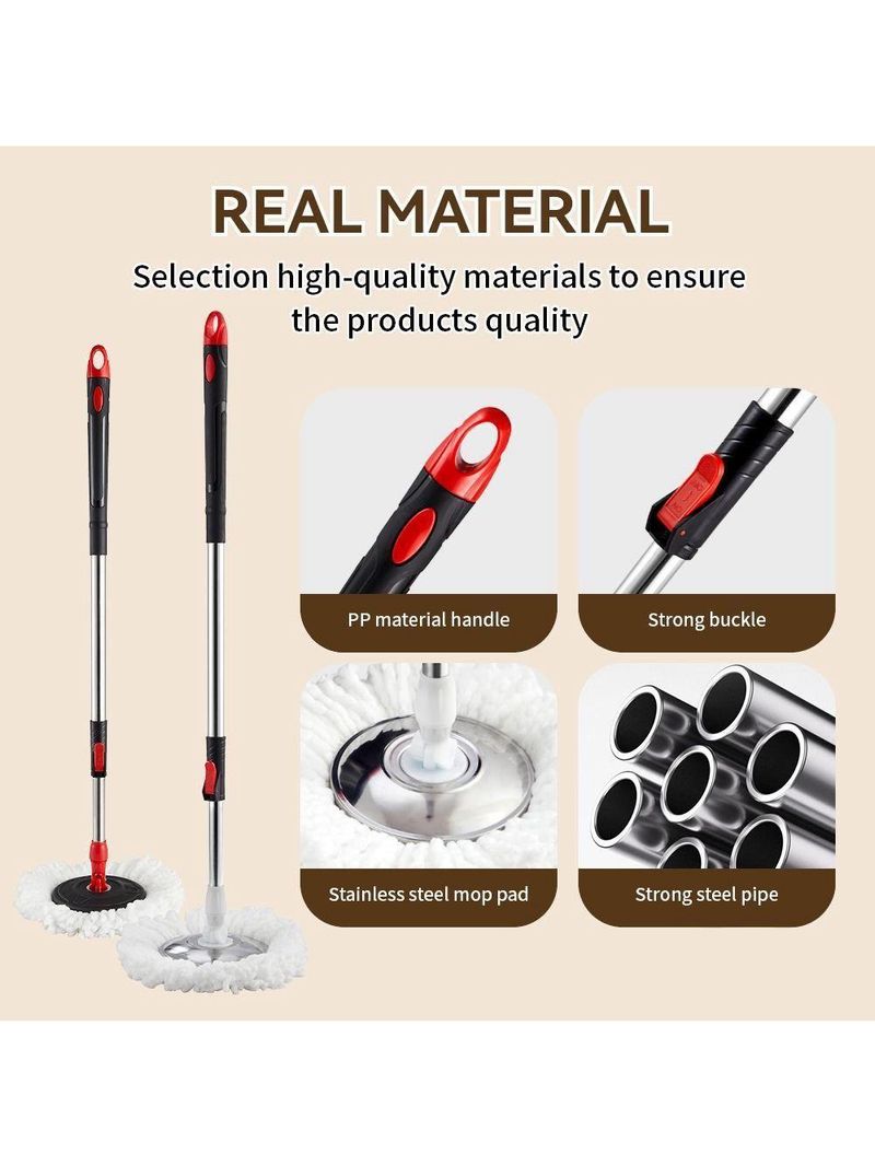 Balde Mop Turbo Com Pedal Giratorio Cesto Duplo Inox Twist Limpeza Esfregao 360 Rodo Casa Grande 13 Litros Profissional