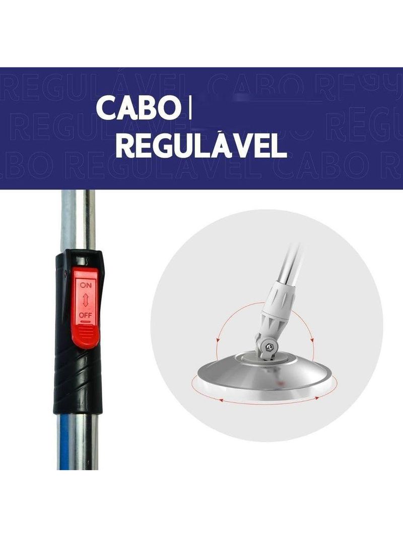 Balde Mop Turbo Com Pedal Giratorio Cesto Duplo Inox Twist Limpeza Esfregao 360 Rodo Casa Grande 13 Litros Profissional