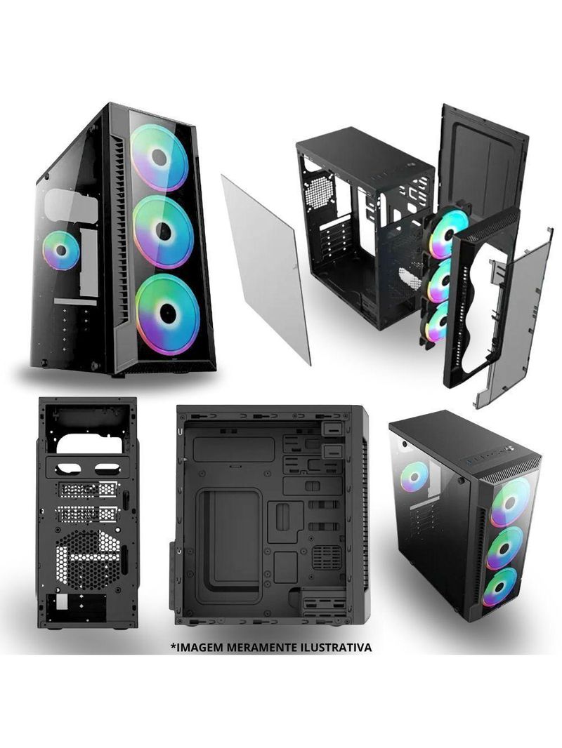 Pc Gamer Amd Ryzen 5 4600g, 8gb Ram, Placa De Video Radeon Vega 7, Ssd 240gb, Fonte 200w + Kit Gamer Completo