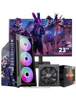 Pc Gamer Amd Ryzen 5 5600gt, 16gb Ram, Placa De Video Radeon Vega 7, Ssd 240gb, Fonte 550w + Monitor 23” Led 75hz