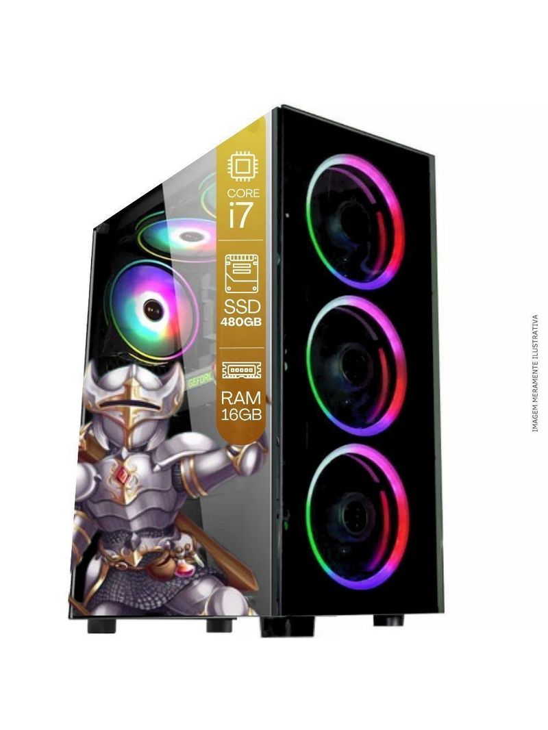Computador Pc Gamer Tob Intel Core I7 Ssd 480gb 16gb 10 Pro Trial
