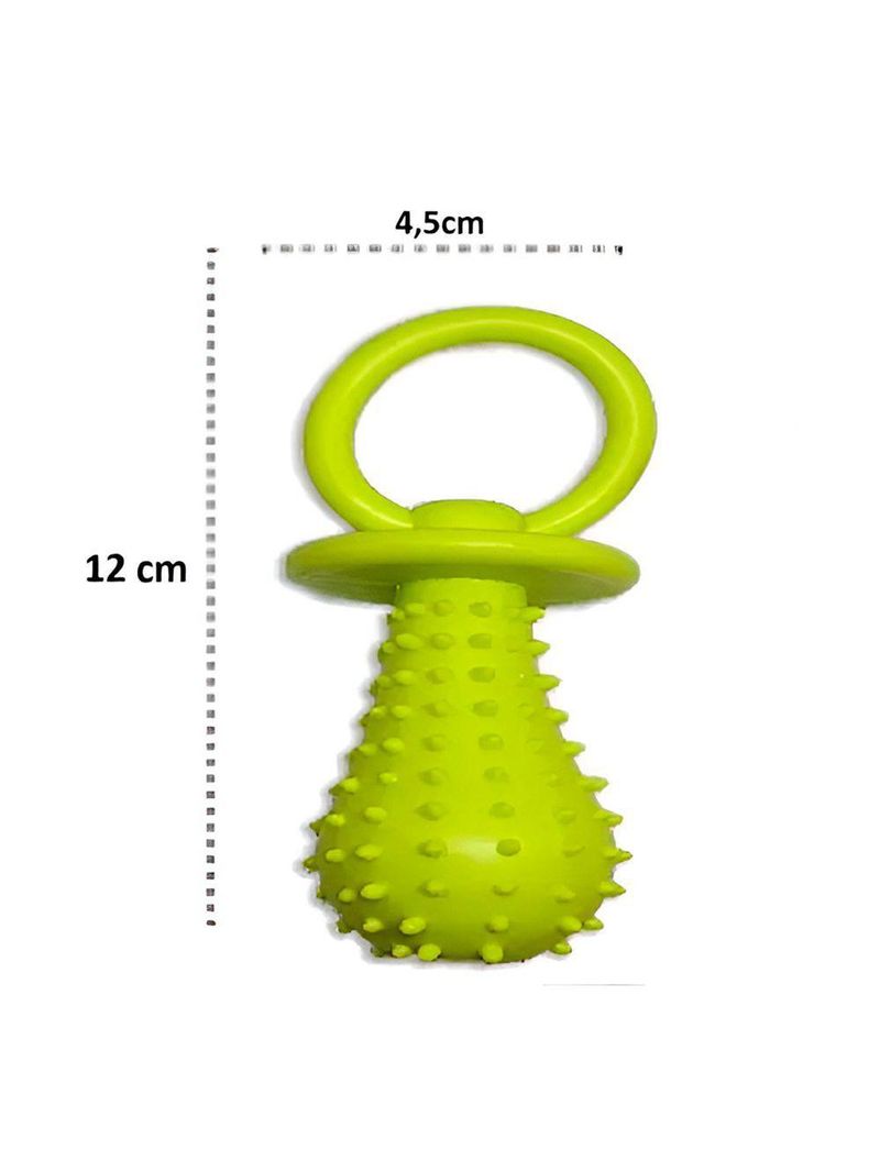 Brinquedo Mordedor Formato Chupeta Para Pets Com Guizo - Diversão E Estímulo Para Cães E Gatos verde