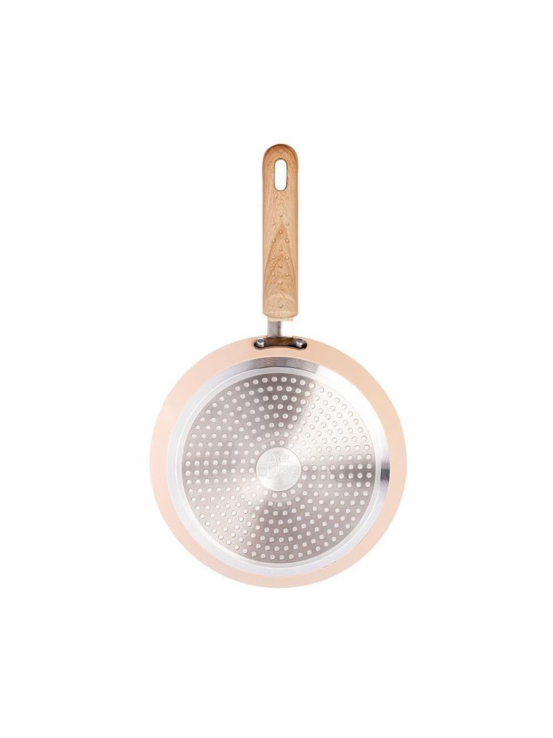 Tapioqueira de indução lyor granito chef 22cm alumínio revestimento cerâmico antiaderente bege