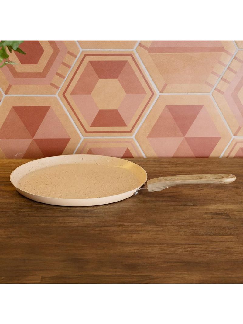 Tapioqueira de indução lyor granito chef 22cm alumínio revestimento cerâmico antiaderente bege