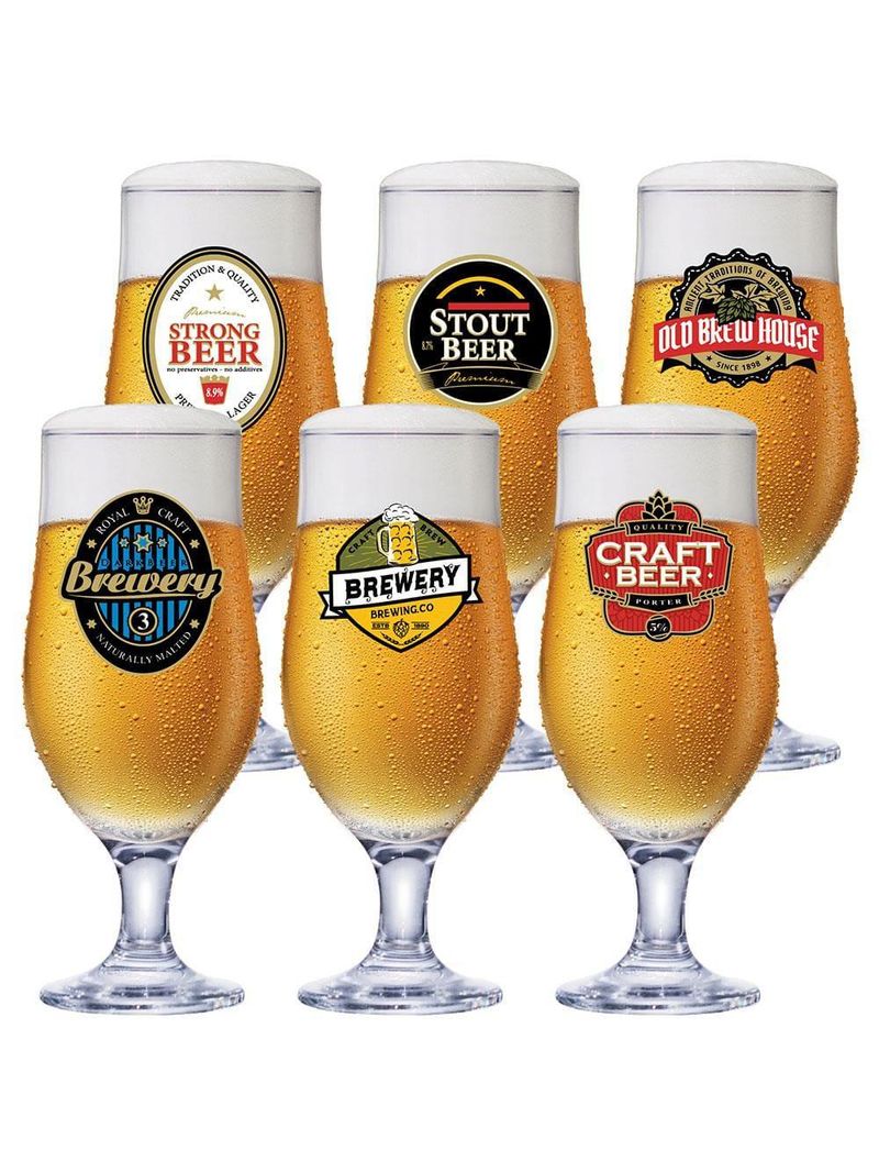 Conjunto de taças para cerveja ruvolo royal beer 330 ml – 6 peças