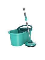Mop giratório 3 em 1 flashlimp mop8258 com balde, cabo telescópico e 3 tipos de refis – verde/inox