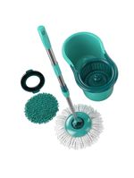 Mop giratório 3 em 1 flashlimp mop8258 com balde, cabo telescópico e 3 tipos de refis – verde/inox